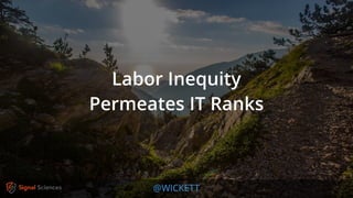 @WICKETT
Labor Inequity
Permeates IT Ranks
 