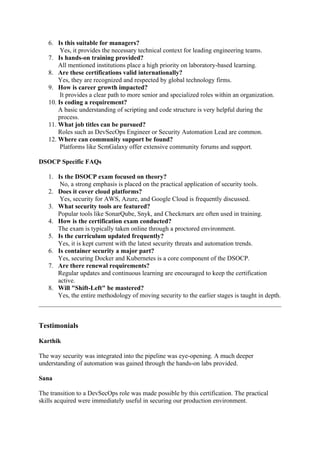 DevSecOps Certified Professional (DSOCP) Certification Guide for ...