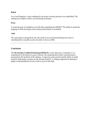 DevSecOps Certified Professional (DSOCP) Certification Guide for ...