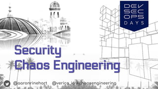 @aaronrinehart @verica_io #chaosengineering
Security
Chaos Engineering
 