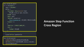 Amazon	Step	Function	
Cross	Region
 