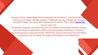 DevSecOps Online Training for Secure Cloud Infrastructure | PPTX
