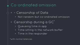 Co-ordinated omission
◦ ~ Censorship of Data
▫ Not random but co-ordinated omission
◦ Censorship during a GC*
▫ Queueing t...