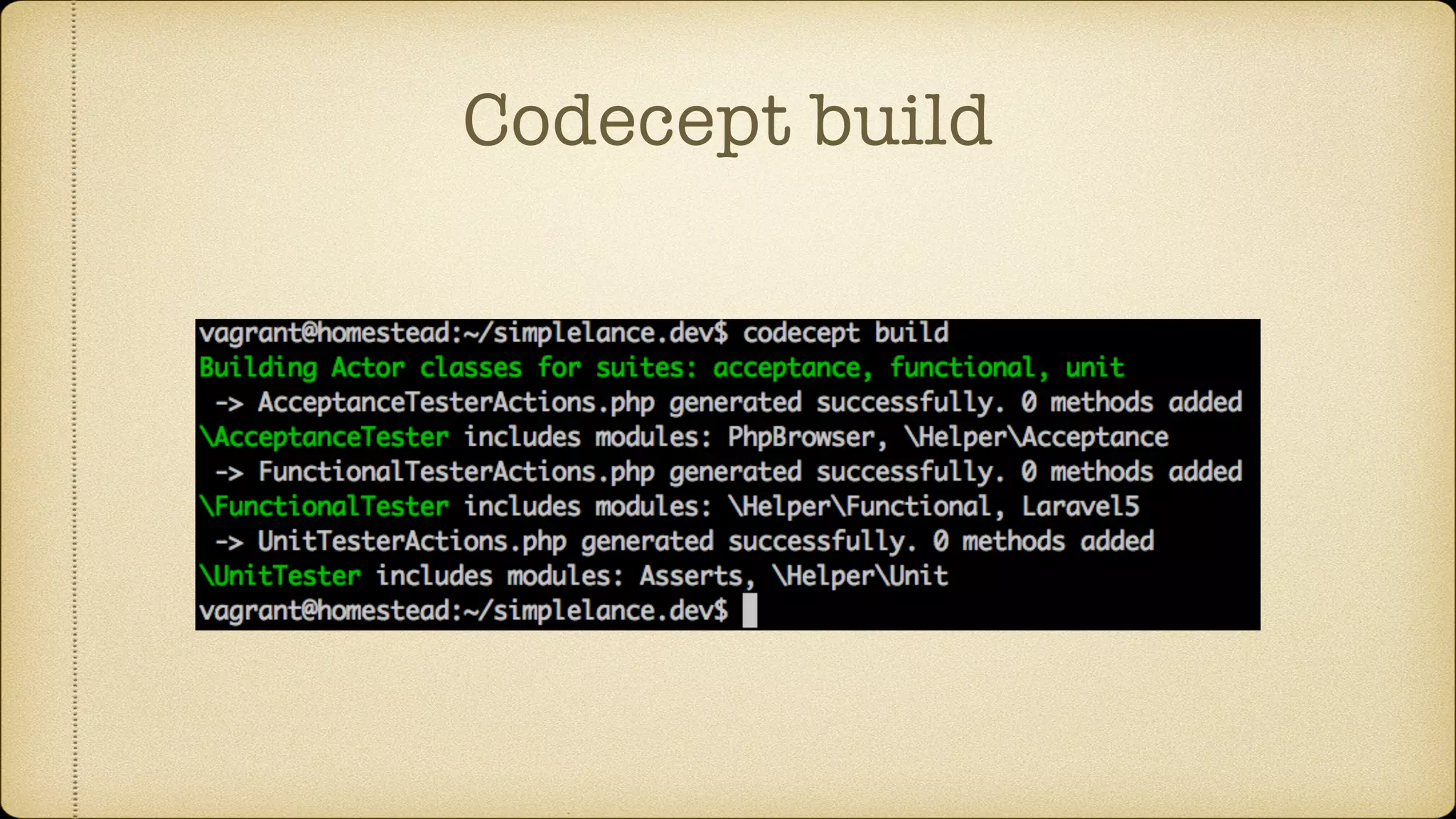 Codecept build 