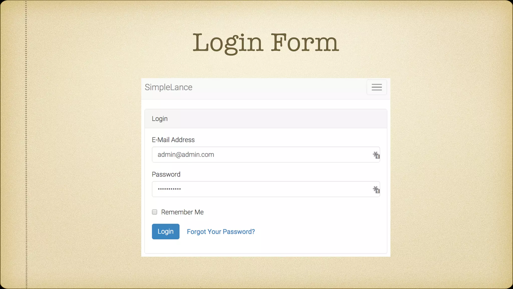 Login Form 