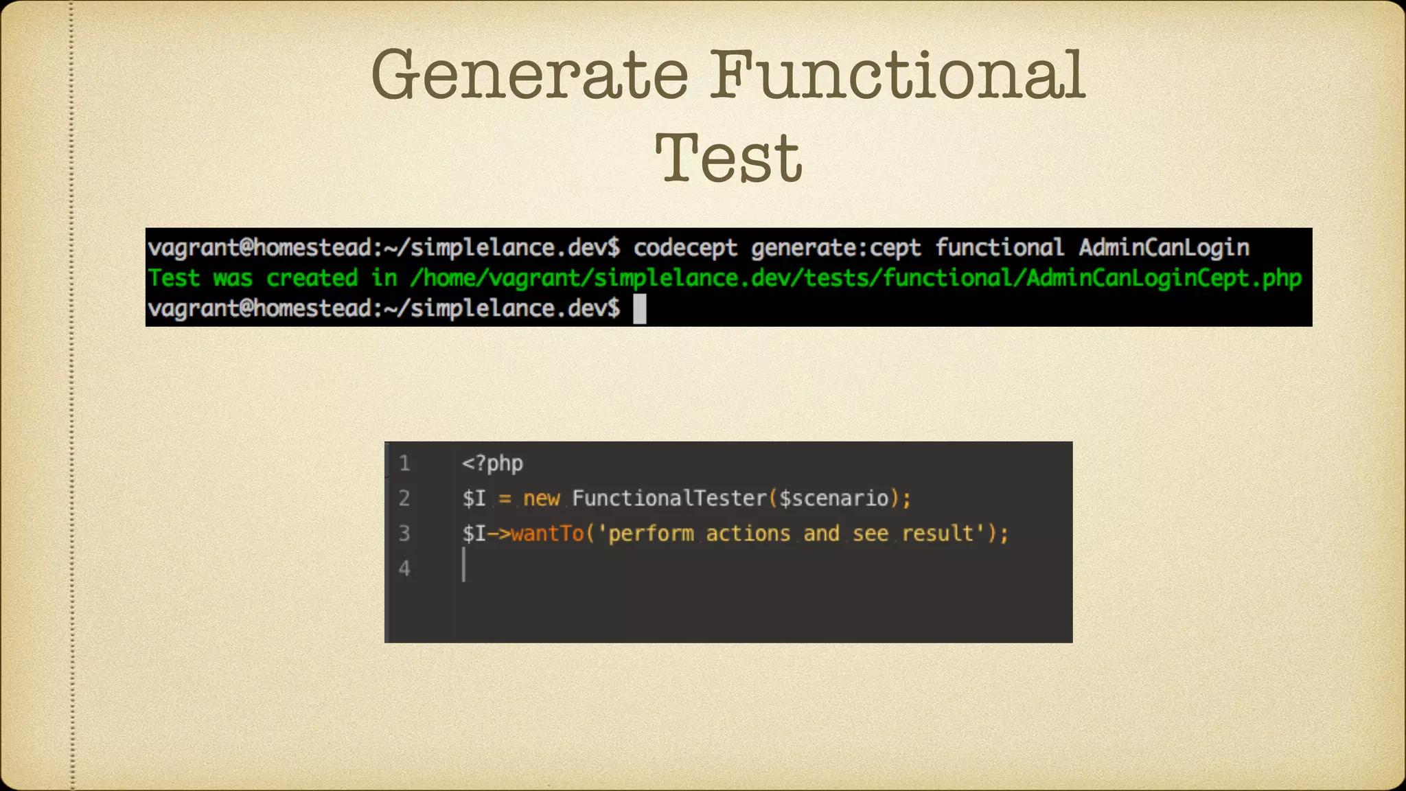 Generate Functional Test 