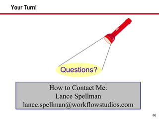 Your Turn! How to Contact Me: Lance Spellman [email_address] 