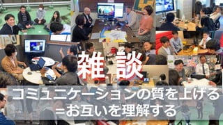 雑 談
コミュニケーションの質を上げる
=お互いを理解する
 