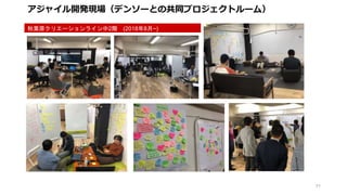 71
アジャイル開発現場（デンソーとの共同プロジェクトルーム）
秋葉原クリエーションライン中2階 (2018年8月~)
 