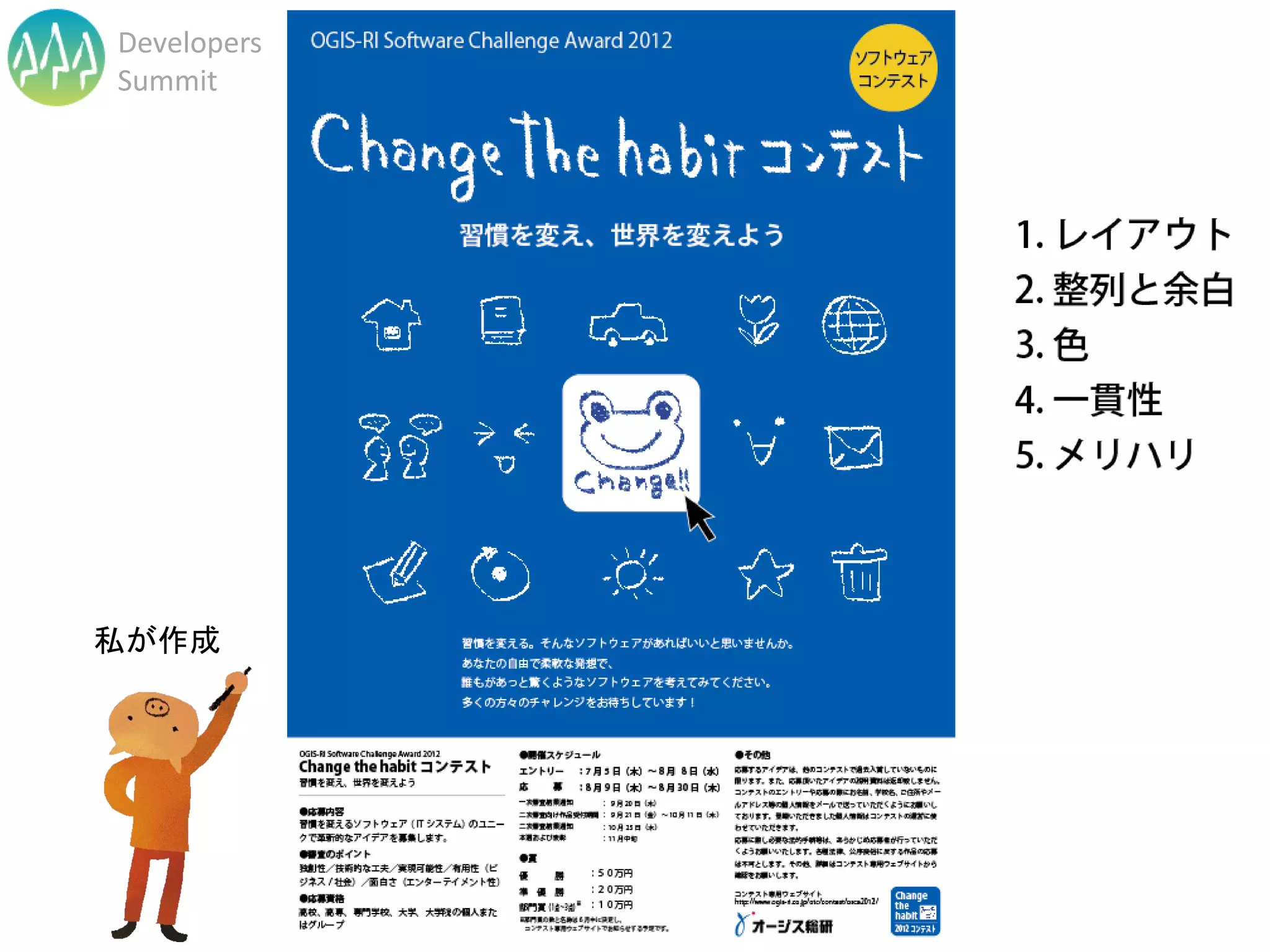 Developers
Summit




私が作成




             Developers Summit 2013 Action !
 