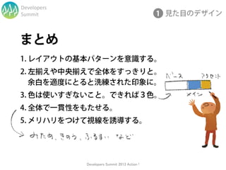 Developers
Summit




             Developers Summit 2013 Action !
 