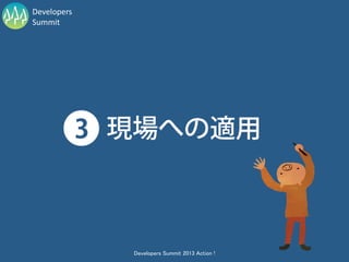 Developers
Summit




             Developers Summit 2013 Action !
 