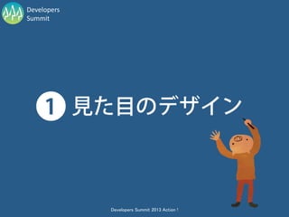 Developers
Summit




             Developers Summit 2013 Action !
 