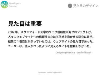 Developers
Summit




             Developers Summit 2013 Action !
 