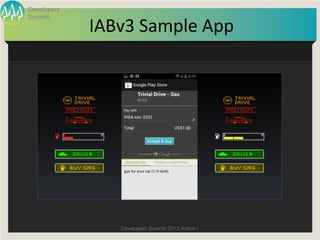 Developers


             IABv3	
  Sample	
  App
Summit

                                  	




                  Developers Summit 2013 Action ! 
 