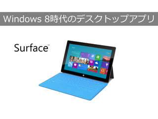 Windows 8時代のデスクトップアプリ


 Surface
       TM
 