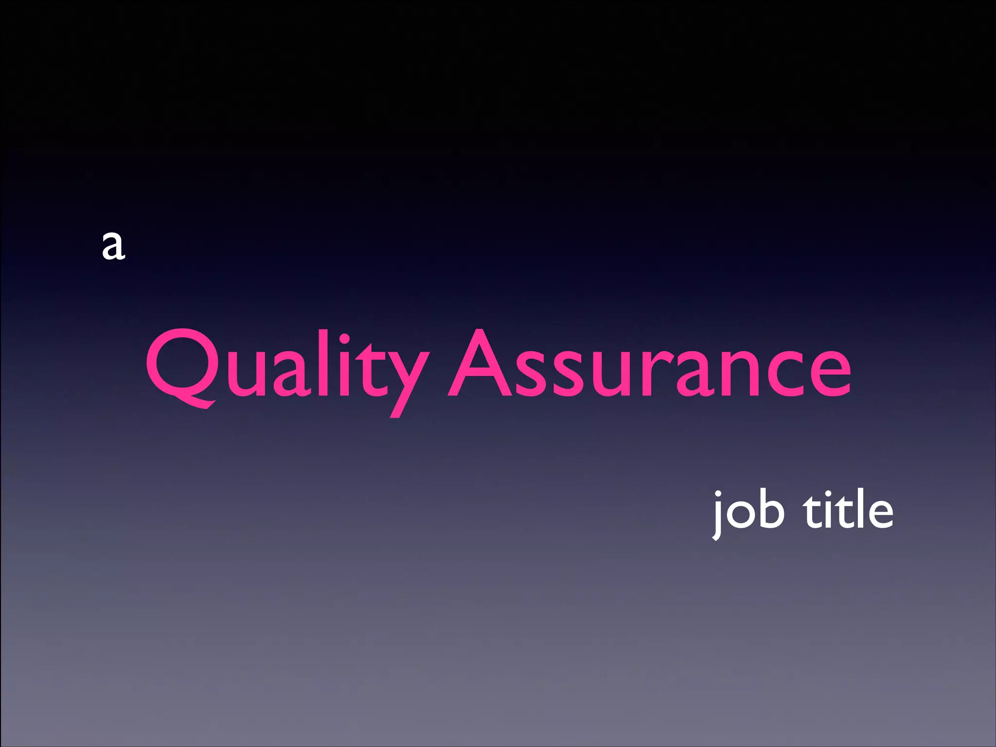 a	


Quality Assurance	

job title

Copyright (C) 2013 DeNA Co.,Ltd. All Rights Reserved.

 