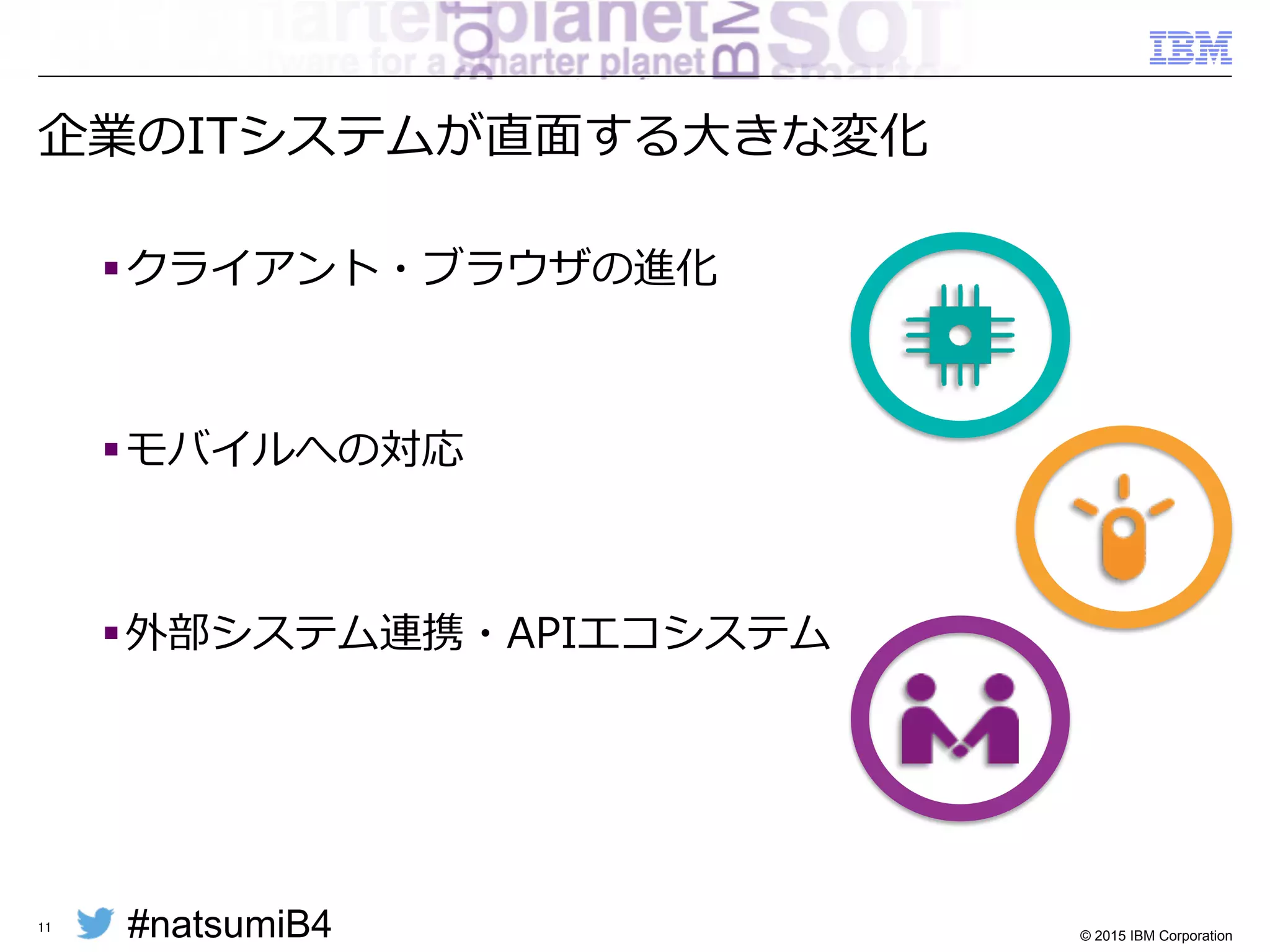 #natsumiB4 © 2015 IBM Corporation
11
MSAを必要とする「変化」とは
 