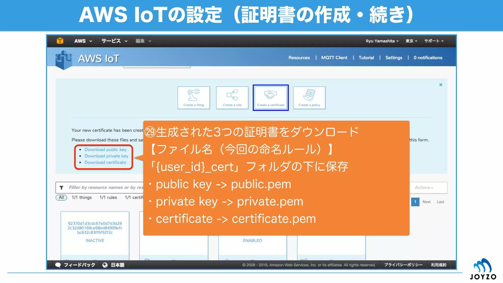// Libraries
var https = require('https'); // HTTPS request
// constant parameters
const KINTONE_HOST = 'kintone-iot.cybozu.com';
const APP_ID = 3;
const API_TOKEN = 'Tm8C8ziqgf7fUx2XdvAAIu1PJINczwPHVntFj9ON';
イベントコード「kintone_iot.js」の部分解説
89
HTTPSリクエストを行う標準モジュール
Node.jsのモジュール（1行目∼）
設定値（定数）（6行目∼）
アプリ毎の固有の情報（今回の編集対象）
 