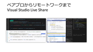 ペアプロからリモートワークまで
Visual Studio Live Share
 