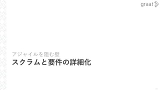 アジャイルを阻む壁
スクラムと要件の詳細化
15
 