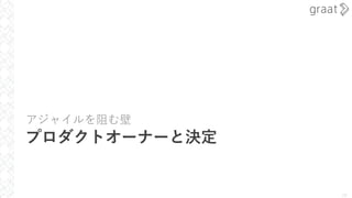 アジャイルを阻む壁
プロダクトオーナーと決定
18
 