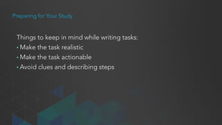 First impression
Types of Tasks
Directed TasksExploratory Tasks
 