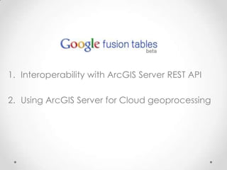 Interoperability with ArcGIS Server REST APIUsing ArcGIS Server for Cloud geoprocessing
