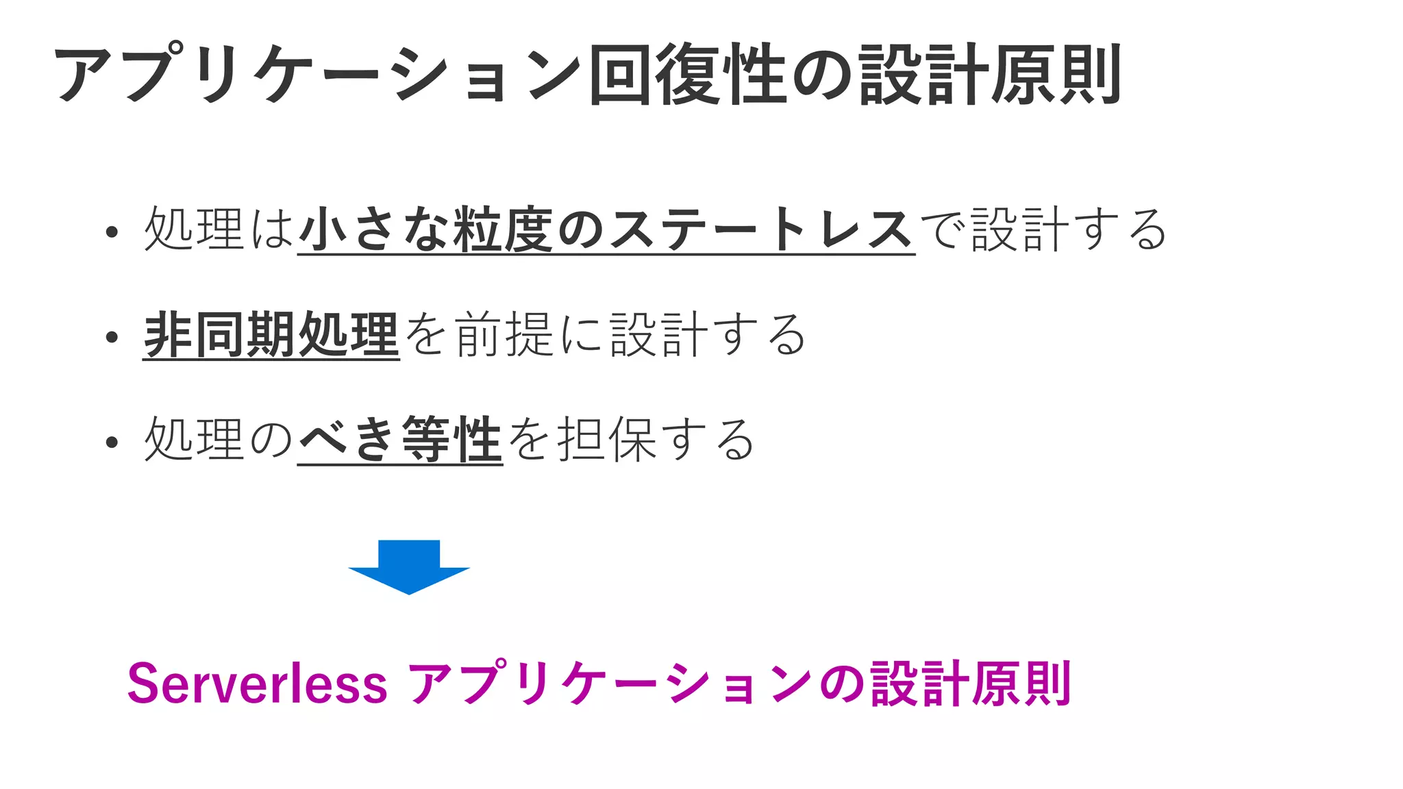 Serverless アプリケーションの設計原則
 