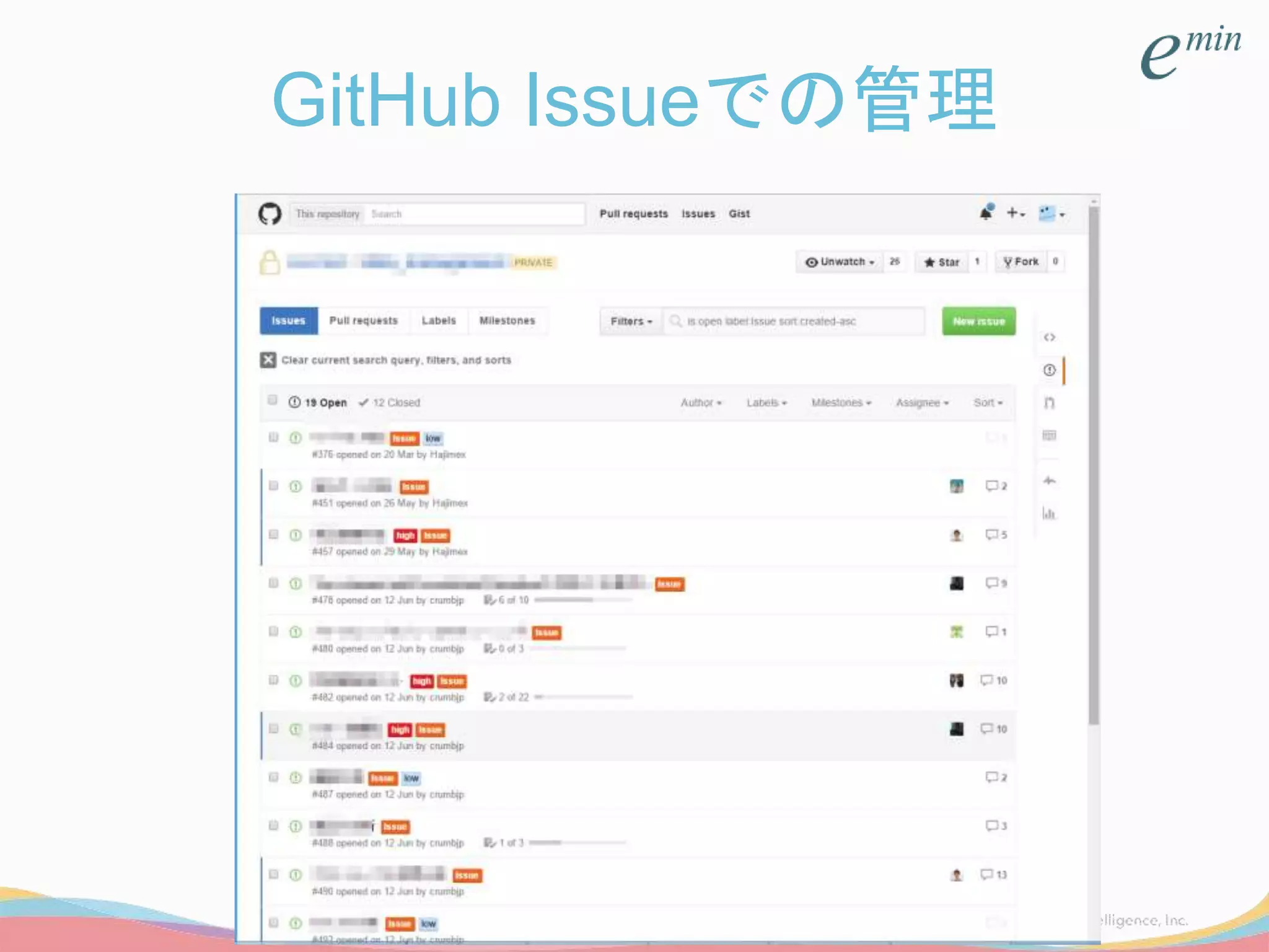 GitHub Issueでの管理
 