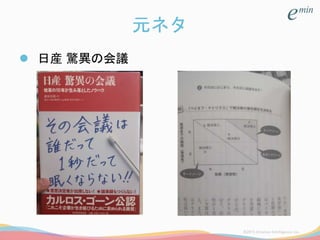 元ネタ
 日産 驚異の会議
 