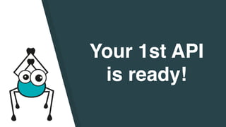 Your 1st API
is ready!
 