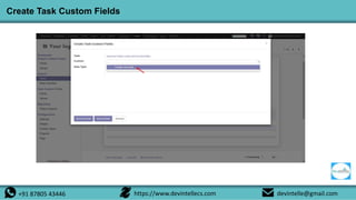 How can we create custom fields for task in Odoo | PPTX