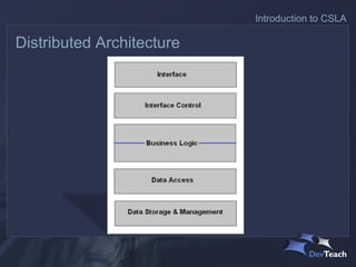 Introduction to CSLA

Distributed Architecture
 