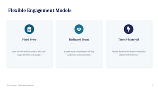 Flexible Engagement Models
Fixed Price
Best for well-defined projects with clear
scope, timeline, and budget.
Dedicated Team
Scalable team of developers working
exclusively on your product.
Time & Material
Flexible, iterative development billed for
actual work delivered.
Dev Technosys | eWallet App Development 17
 