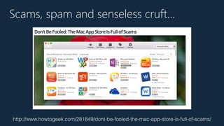 http://www.howtogeek.com/281849/dont-be-fooled-the-mac-app-store-is-full-of-scams/
Scams, spam and senseless cruft…
 