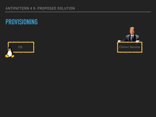 ANTIPATTERN # 9: PROPOSED SOLUTION
PROVISIONING
OS Chnorr Service
 