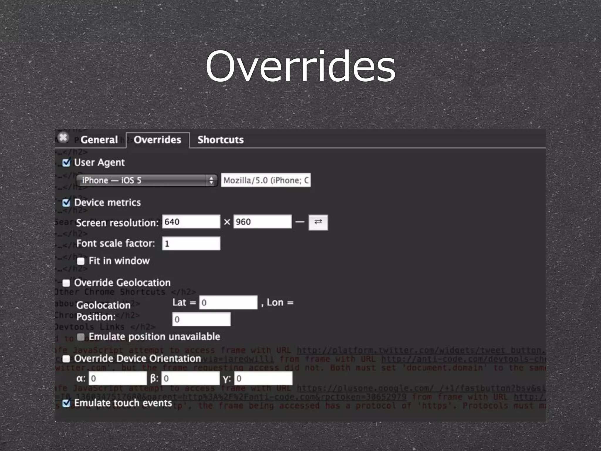 Overrides
 