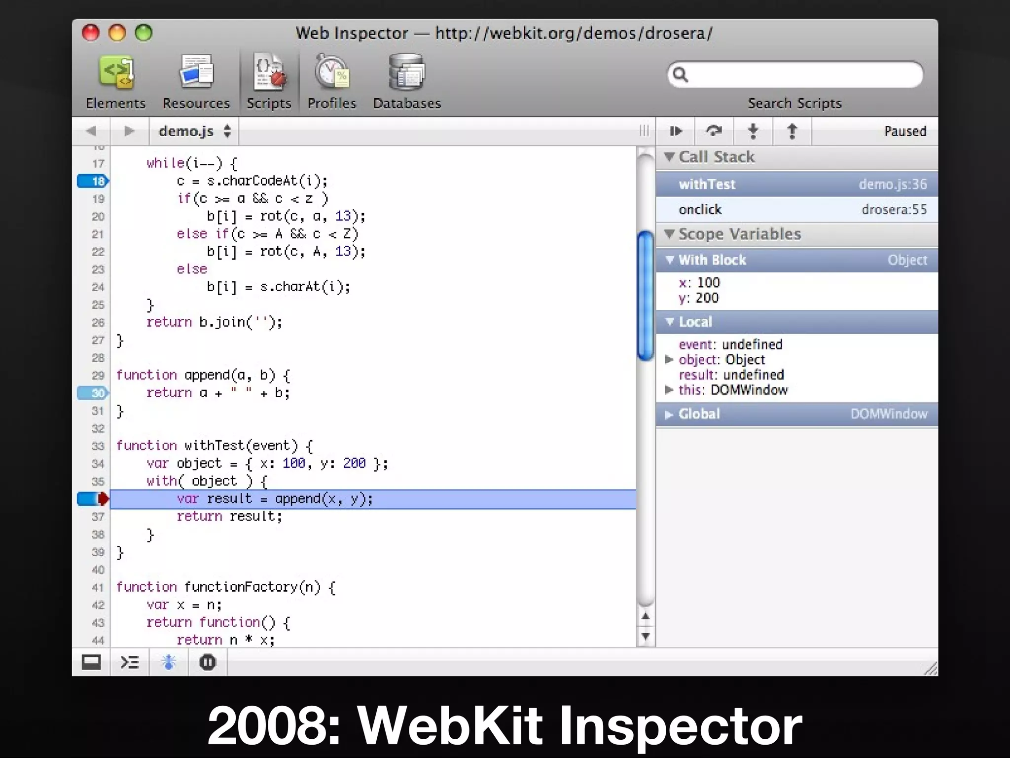 2008: WebKit Inspector 
