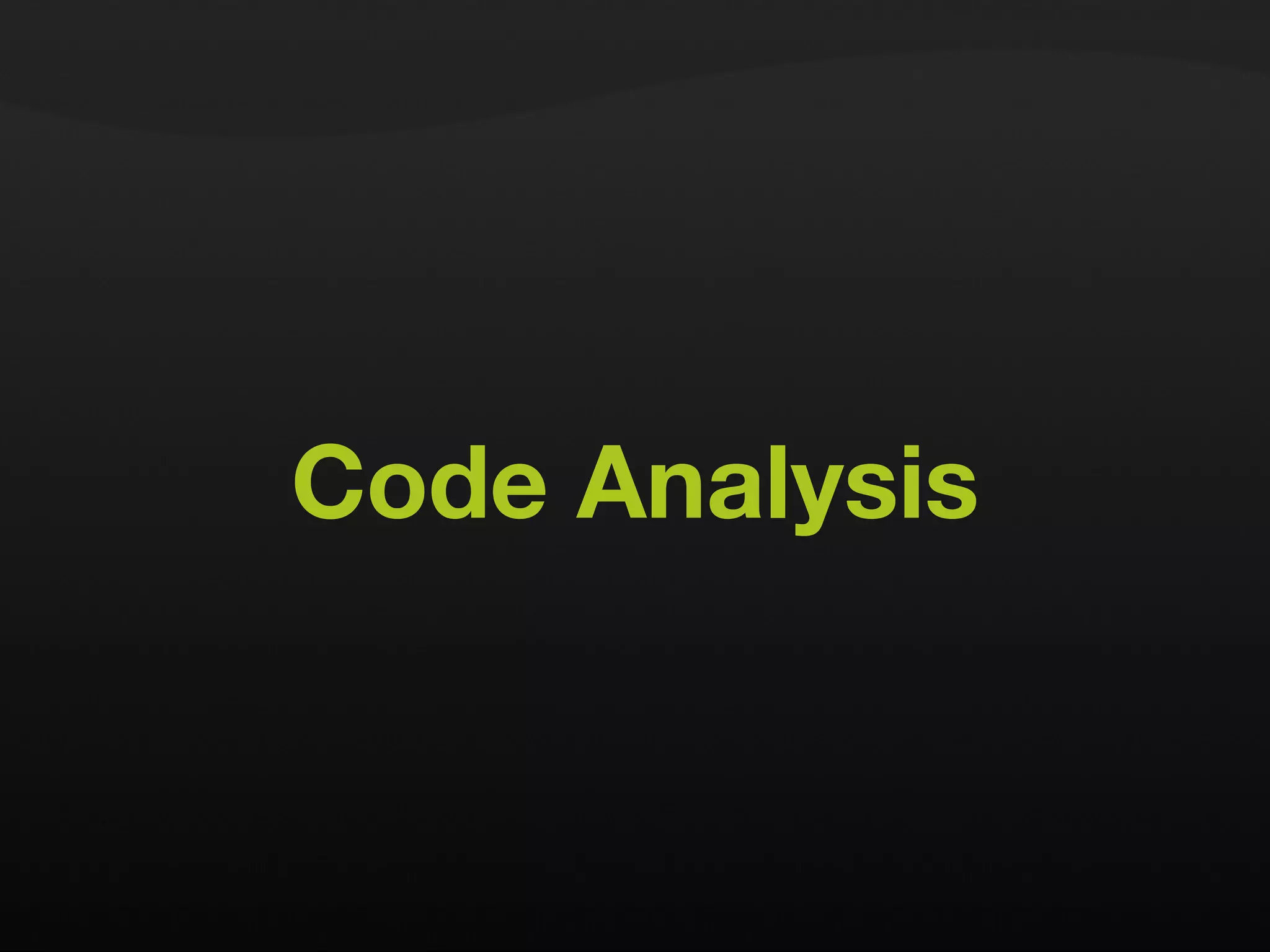 Code Analysis 