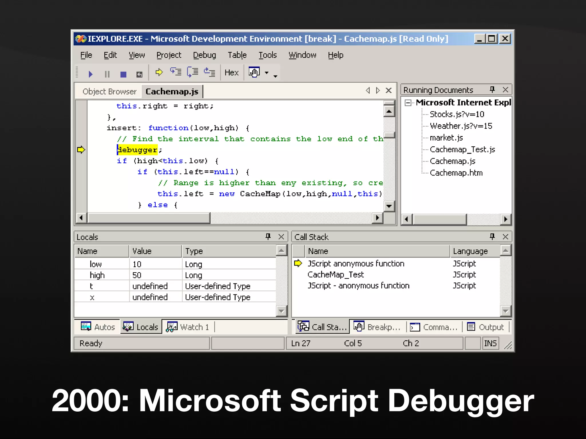 2000: Microsoft Script Debugger 