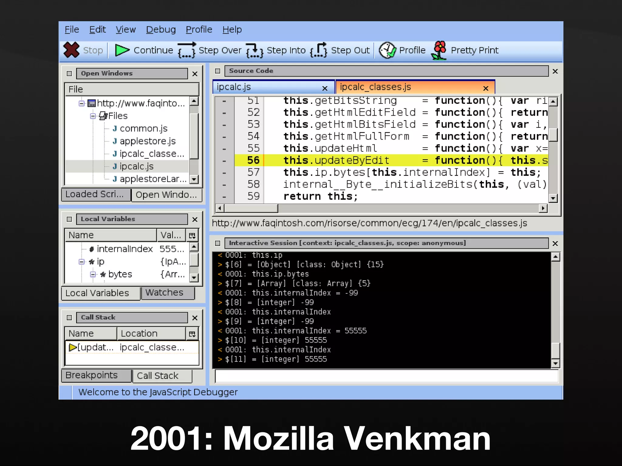 2001: Mozilla Venkman 