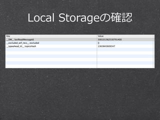 Local  Storageの確認
 