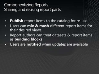 Typical Report Life CycleManagementDeliveryAuthoring2007 Sales  Embedded ReportingWeb ReportXML