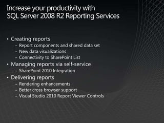 Increase your productivity with SQL Server 2008 R2 Reporting Services Creating reports