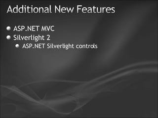 ASP.NET MVC Silverlight 2 ASP.NET Silverlight controls 
