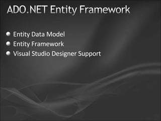 Entity Data Model Entity Framework Visual Studio Designer Support 