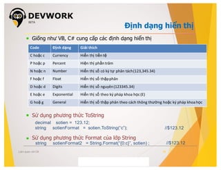Devwork.vn Giáo trình C# cơ bản | PDF
