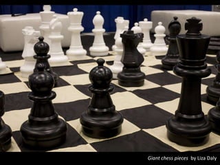 Giant chess pieces by Liza Daly