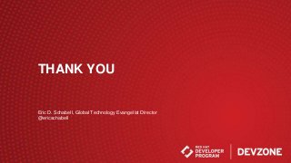 THANK YOU
Eric D. Schabell, Global Technology Evangelist Director
@ericschabell
 